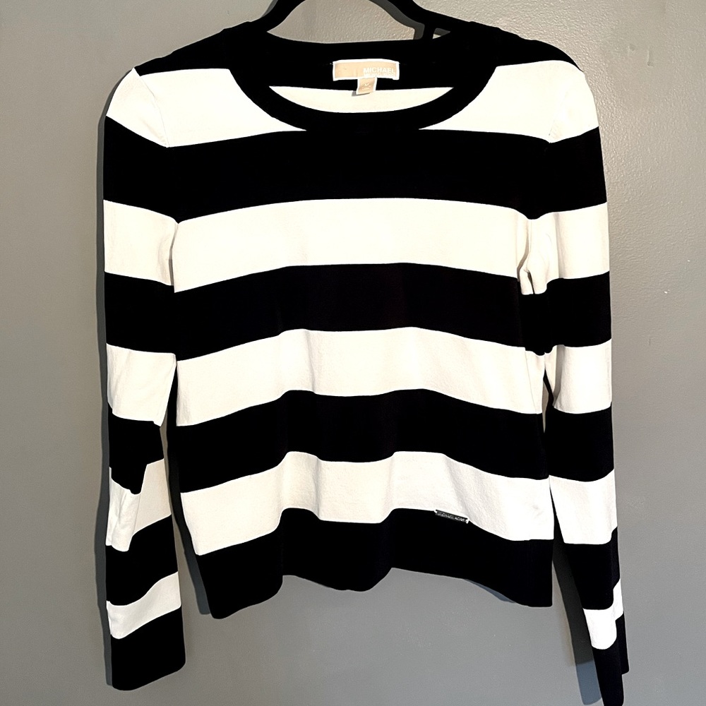 Womans Michael Kors Stripped Stretch Shirt
